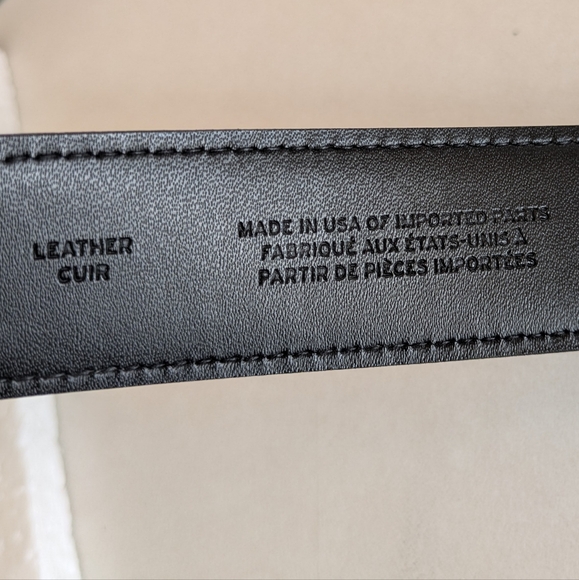 2 Men's Leather Dress Belts 40 42 Black Silver Buckle Oxblood Gold Nordstrom - Picture 10 of 17